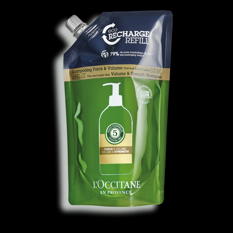 L'OCCITANE Eco-Recharge Shampoing Force & Volume Aromachologie 500Ml | Tous Les Soins Cheveux